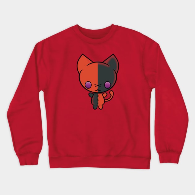 Red Harlekitten Crewneck Sweatshirt by RD Doodles